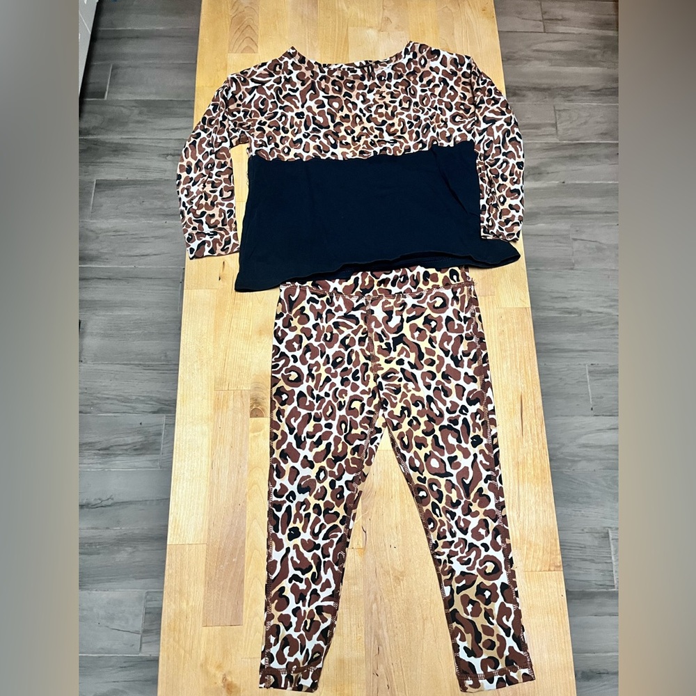 Lilly Pulitzer Toddler Leopard Print Top and Leggings Set